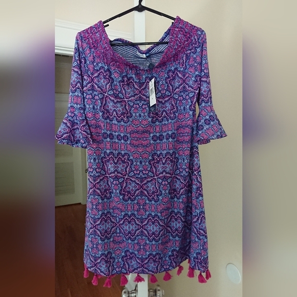 Cabana Life Carolina Off-The-Shoulder dress Elegant Purple Dress size M - Picture 6 of 13